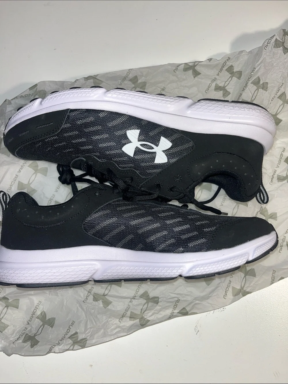 Under Armour Black and White Kids' Performance Sneakers